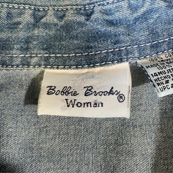 Vintage Cat Embroidered Denim Shirt Cottagecore Coquette Whimsical Floral - Picture 3 of 12